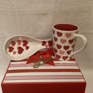 Valentines two-tone heart spoon rest and mug